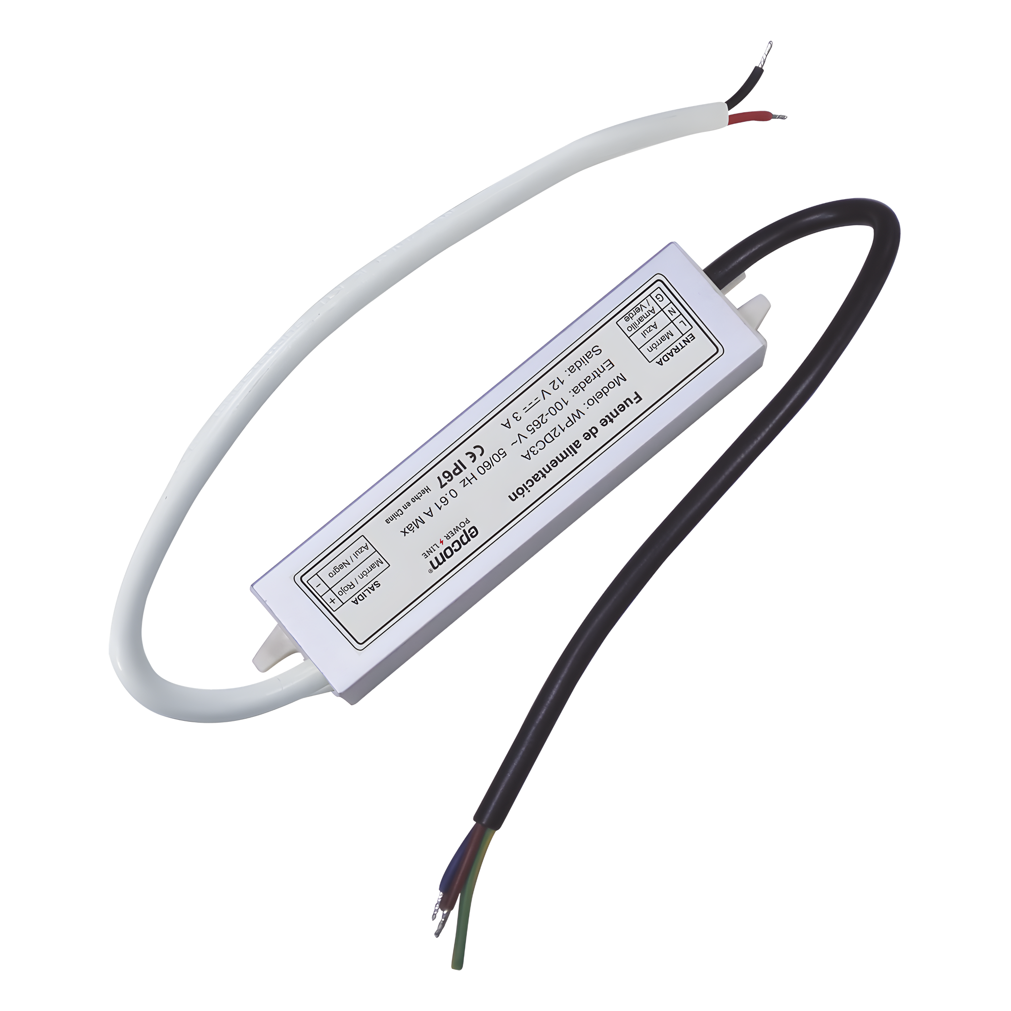 Fuente 12 V | 3 Amperes | Waterproof | Intemperie grado IP67