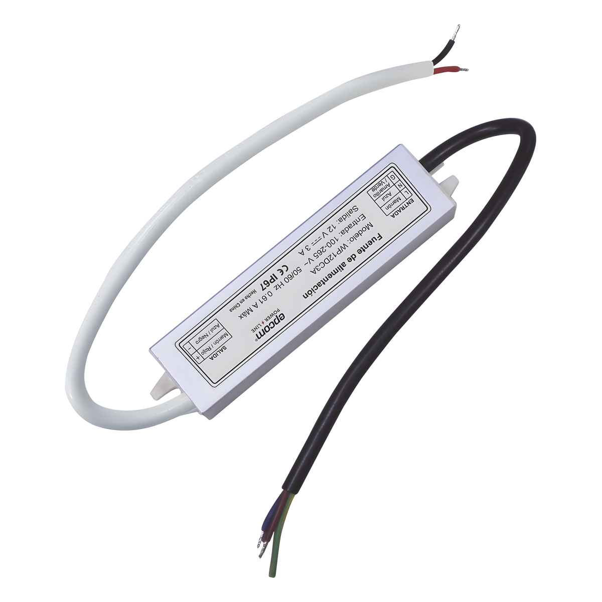 Fuente 12 V | 3 Amperes | Waterproof | Intemperie grado IP67