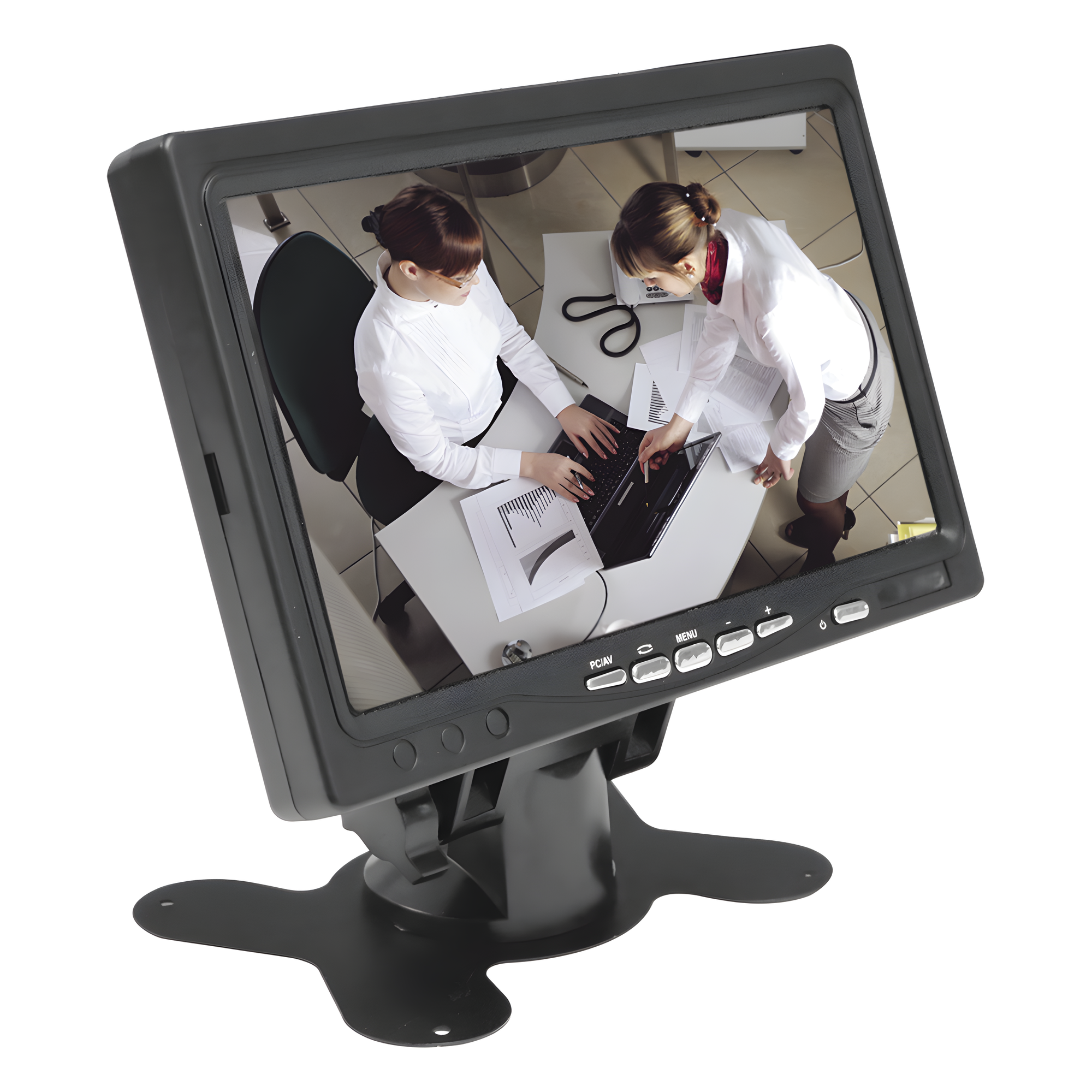 Monitor 7" TFT-LCD ideal para colocar en vehículos o DVR/NVR.  Entradas de video HDMI, VGA y RCA (CVBS)