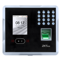 Terminal Multi-Biométrica de Asistencia y Control de Acceso / Reconocimiento Facial, Huella y Tarjeta / 2,000 Usuarios / 1,500 Rostros / 2,000 Huellas / 100,000 Eventos / TCP/IP Wi-Fi USB / ADMS / Pantalla 2.8" TFT