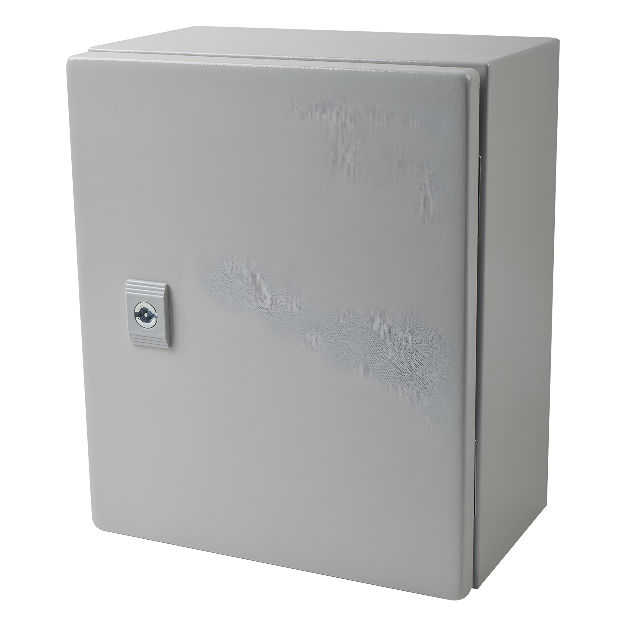 Gabinete de Acero IP66 Uso en Intemperie (250 x 300 x 150 mm) con Placa Trasera Interior Metálica y Compuerta Inferior Atornillable (Incluye Chapa y Llave T).