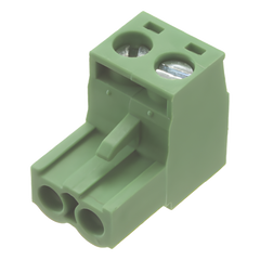 Conector terminal de alimentación de 2 pines en color verde (EPO)