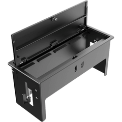 Table In-Surface Connectivity Box | 4 Módulos | Diseño Minimalista | Instalación desde Arriba | Negro-RAL 9011 | 242 x 99.5 x 113 mm (9.52 x 3.91 x 4.45 in)
