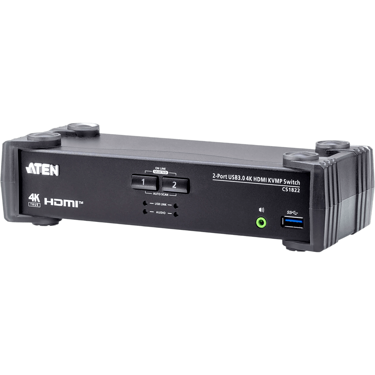 Conmutador KVMP 2 Puertos | HDMI 4K DCI 60Hz | USB 3.1 Gen 1 5 Gbps | Video DynaSync™ | Audio Mixer Mode | RS-232 | Firmware Actualizable