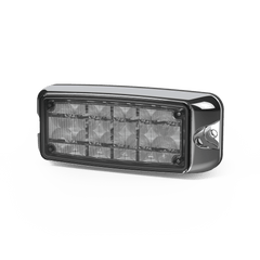Luz de Advertencia de 5x2 Pulgadas 10 LED, Rojo/Azul, Lente Transparente, Bisel Cromado
