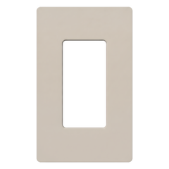 Placa de pared de 1 espacio sin tornillos visibles, acabado satinado Palladium, para atenuadores y controles Lutron estilo Designer como Maestro, Diva y control Pico