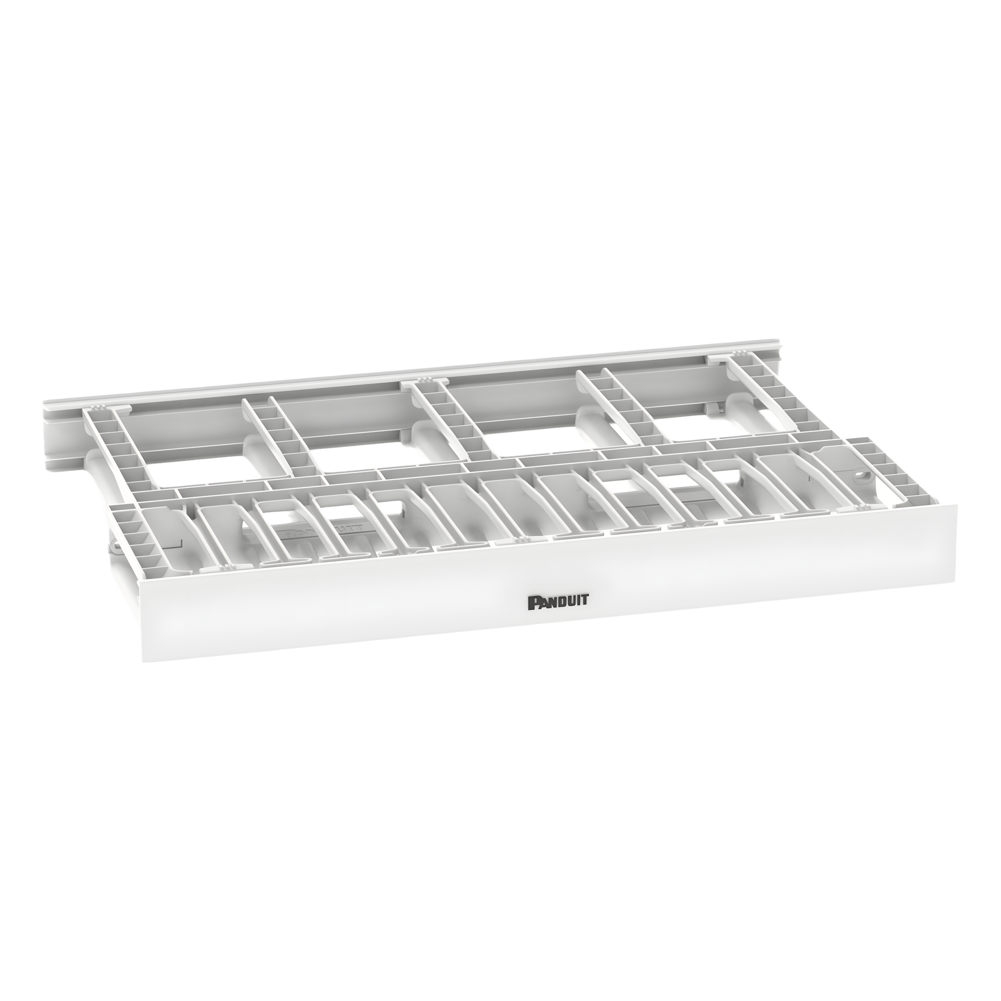 Organizador de Cables Horizontal NetManager de Alta Densidad, Doble (Frontal y Posterior), Para Rack de 19in, 1UR, Color Blanco
