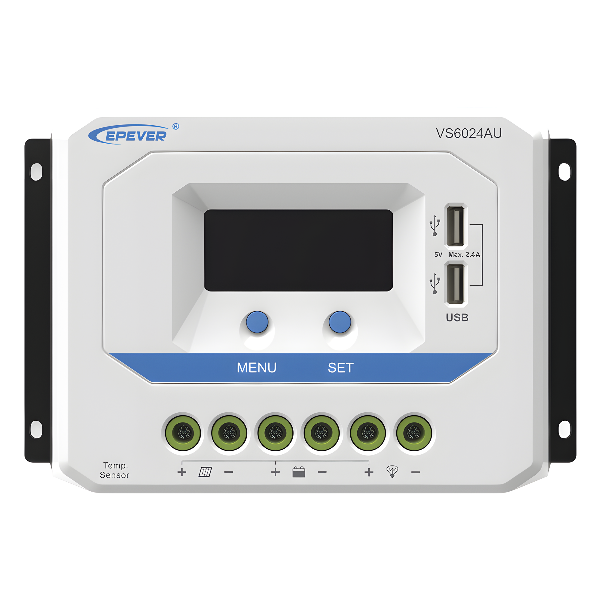 Controlador Solar PWM / 60A / 12/24V / Doble USB / Pantalla LCD / Tierra Positivo Común