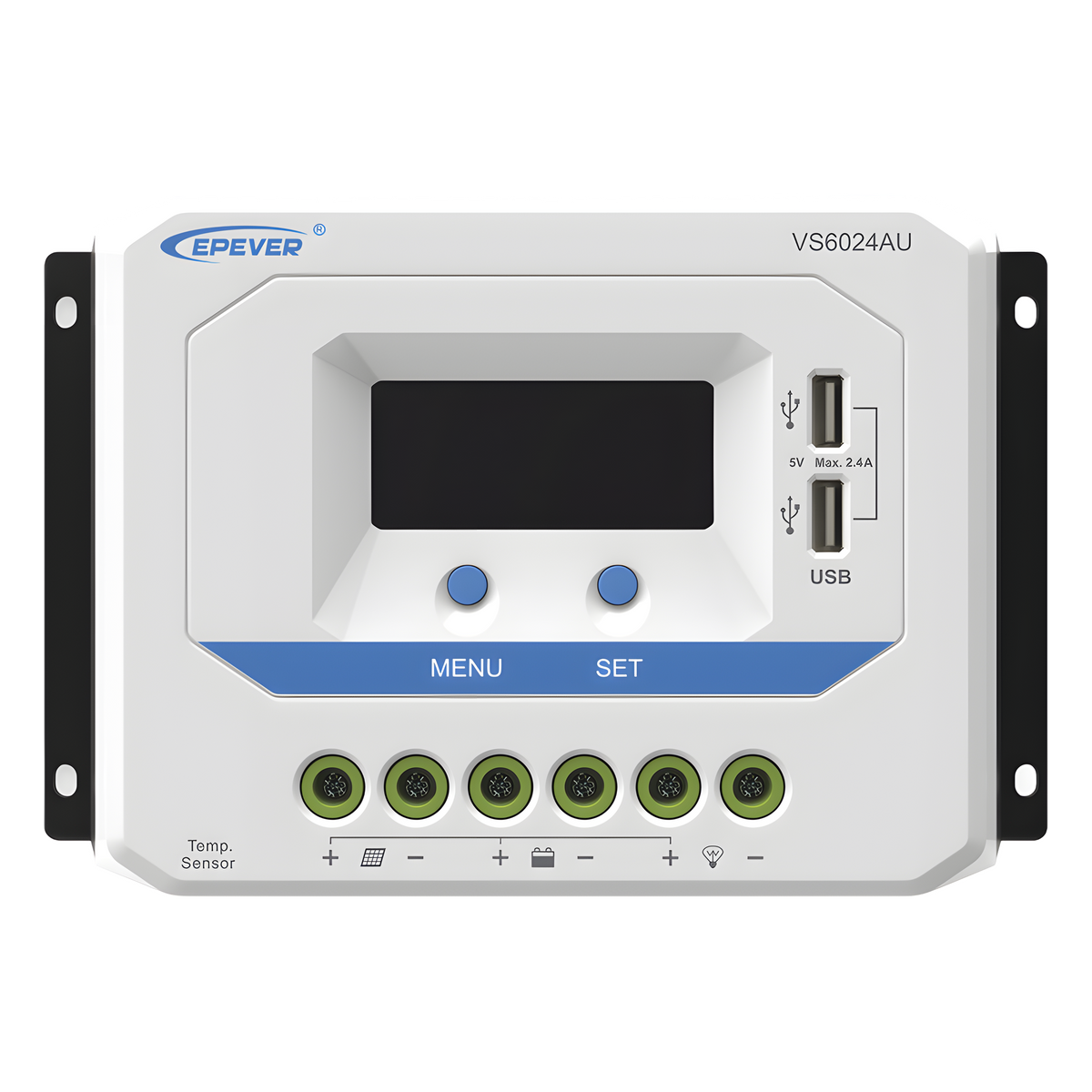 Controlador Solar PWM / 60A / 12/24V / Doble USB / Pantalla LCD / Tierra Positivo Común