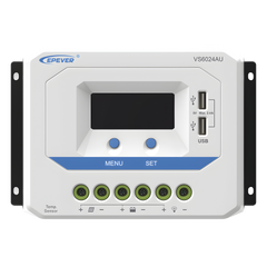 Controlador Solar PWM / 60A / 12/24V / Doble USB / Pantalla LCD / Tierra Positivo Común