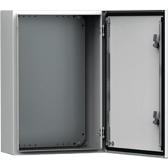 Gabinete Mural MAS 500 x 500 x 210 mm (19.7 x 19.7 x 8.3 in) / IP66 / NEMA 4/12/13 / IK10 / Acero Dulce 1.5 mm / Platina de Montaje Incluida / Color Gris Claro RAL 7035