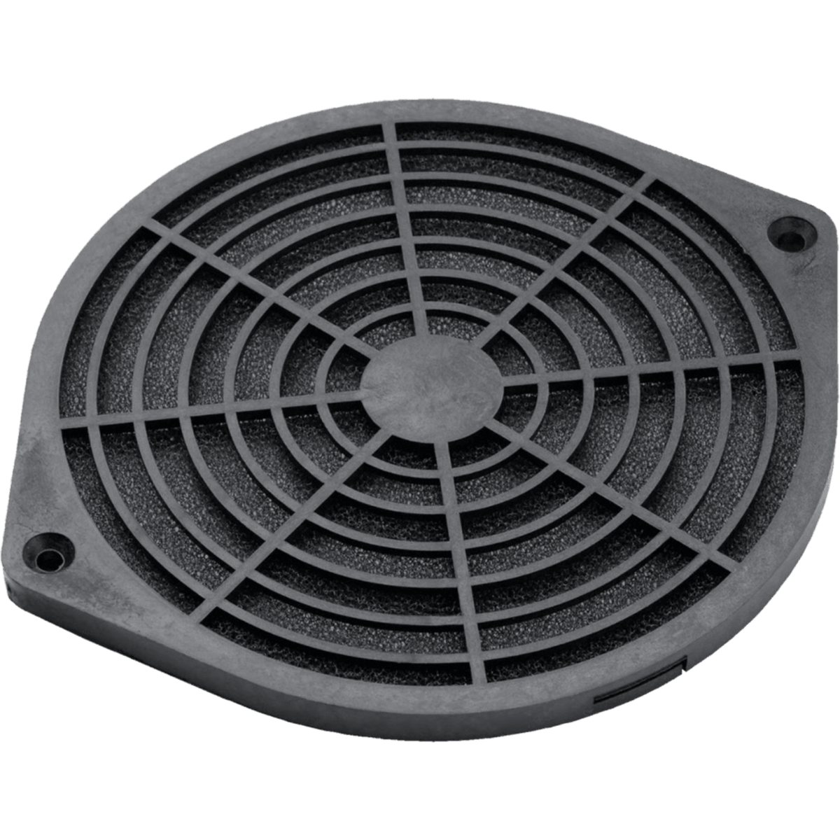 Kit Filtro Protector de Dedos para Ventilador de 4 Pulgadas / Filtro Extraíble y Lavable / 124x124x11 mm / Plástico Negro Mate / Incluye Herrajes