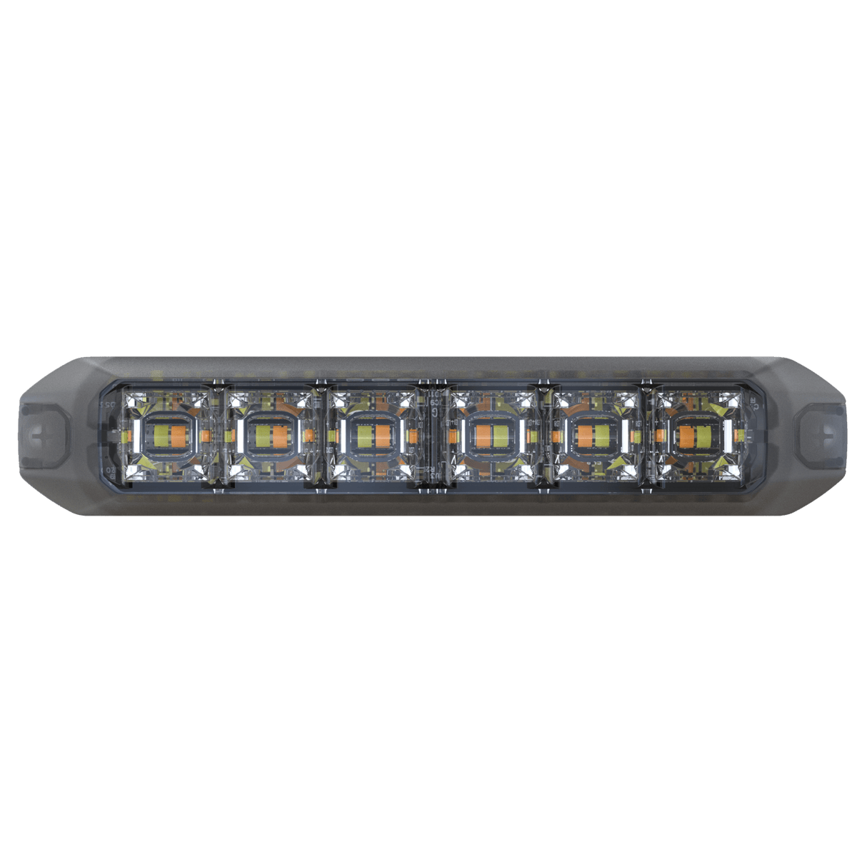 Luz Auxiliar Moldeable de 12 LED, Rojo / Azul, Lente Transparente, SAE