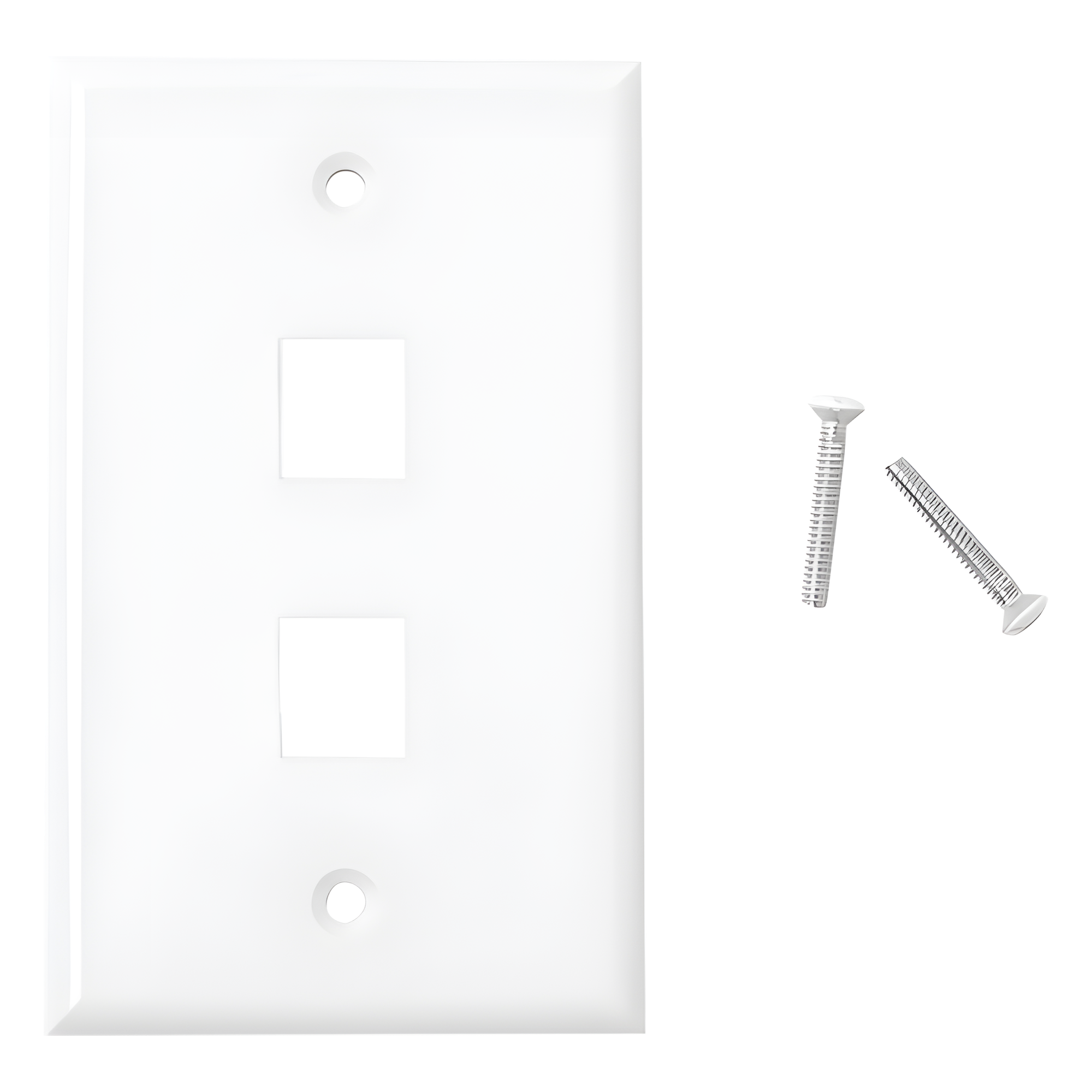 Placa de Pared de 2 Puertos, Keystone, Color Blanco