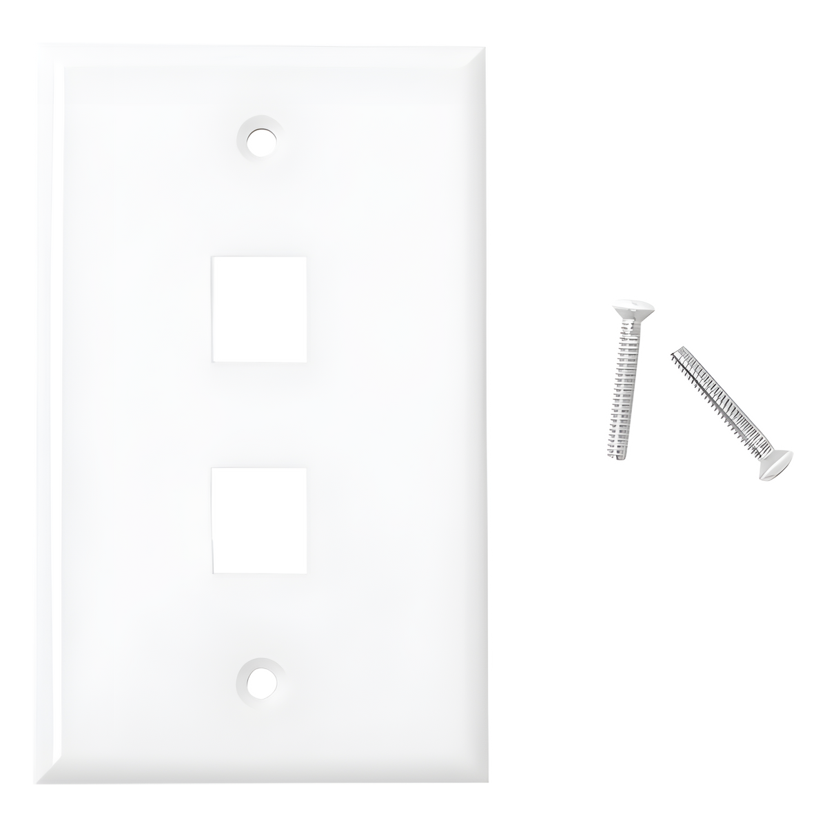 Placa de Pared de 2 Puertos, Keystone, Color Blanco