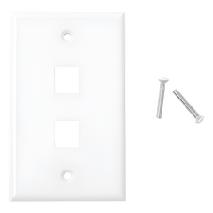 Placa de Pared de 2 Puertos, Keystone, Color Blanco