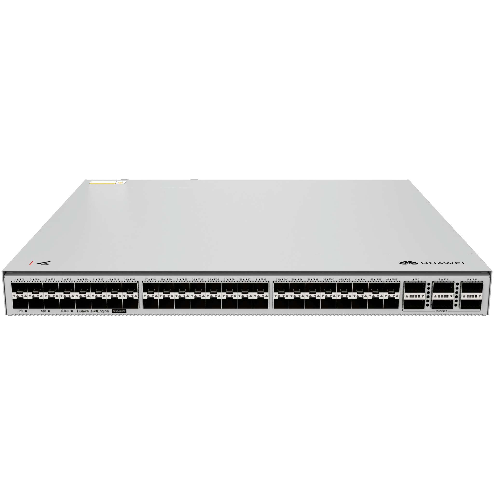Switch Core eKitEngine / 48 Puertos (10G) SFP+ / 6 Puertos (100G) QSFP28 / Capa 3 / Switching 2,160 Gbps / Forwarding 1,607 Mpps / iStack / Gestión Cloud / Libre de Licenciamiento