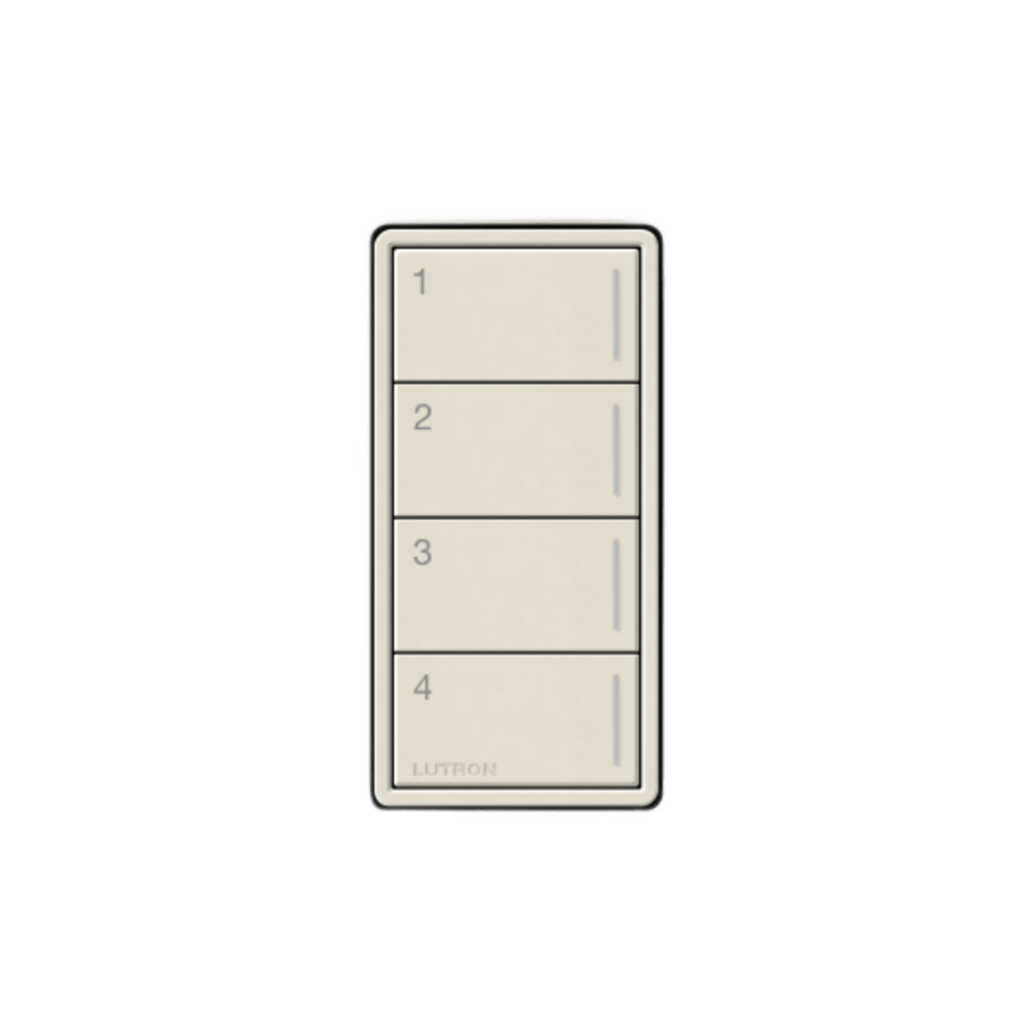 Botonera Sunnata de 4 botones para caja de pared, retroiluminada y grabable, RadioRA 3, color Taupe