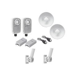 Kit de 2 radios C6X con 2 antenas de (25 dBi), rango de frecuencia extendida (5.1 a 6.4 GHz),  incluye inyector POE, cable de alimentación y 2 FLEXIMOUNT-XL para alineación