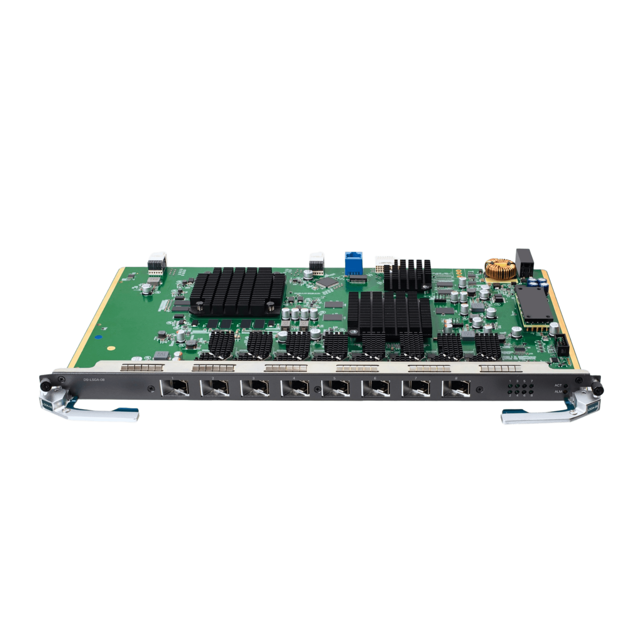 Tarjeta de Servicio 8 Puertos XGSPON&GPON para OLT DSP8000X2 / Spliteo GPON de 1:128 / Spliteo XGSPON de 1:256 / Distancias de Hasta 20 Km / Intercambio en caliente