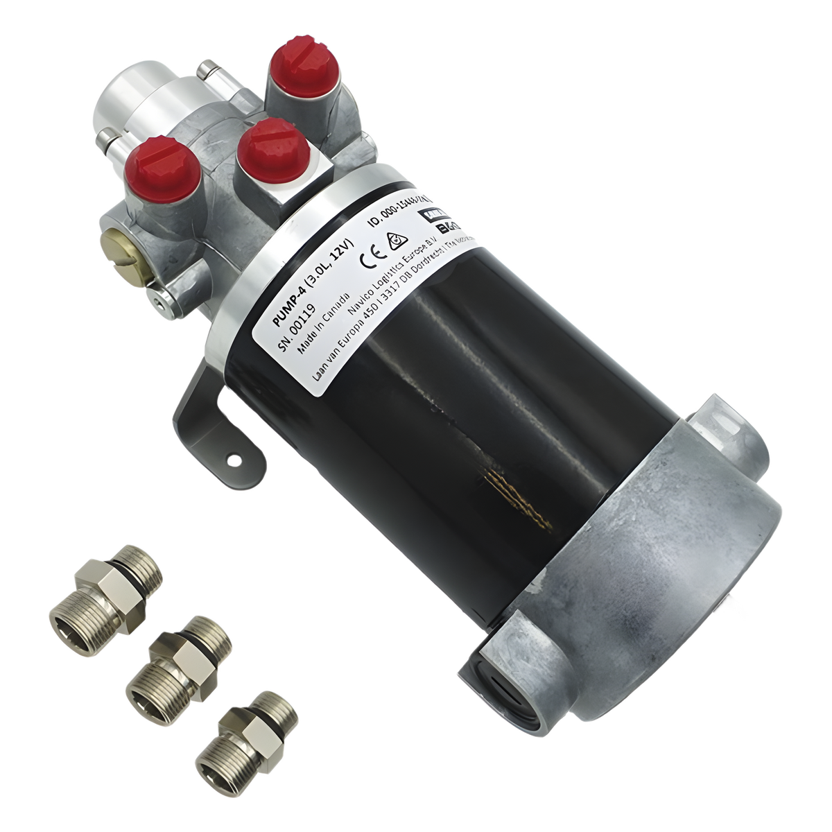 Bomba Hidráulica de Engranajes PUMP-4 / 12 V CC / Reversible / Caudal 3.0 L/min / Desplazamiento Cilindro 290-960 cc / Conexiones ORB / Compatible con SteadySteer / Requiere Sistema NAC-3 o AC42
