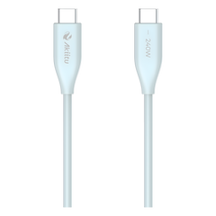 Cable de Carga USB-C a C 1.5 Metros / Potencia 240W / Velocidad Transferencia 480 Mbps / Tecnología GaN (Nitruro de Galio) / Fast-Charging / Material Silicona No Tóxica /  Conector Aluminio Anodizado