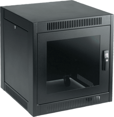 Gabinete SOHO para Oficinas Pequeñas y Home Office, 700 x 600 x 900 mm, Acero Negro, 11U, Ruedas, Sistema de Enfriamiento Pasivo, Puertas con Cerradura, Paneles Laterales Extraíbles