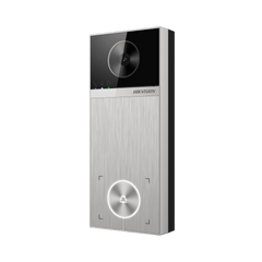 Videoportero / 4 Megapixel / Ángulo de Visión 150° / Control de 2 Cerraduras / Desbloqueo por Tarjeta, Hik-Connect y Estación Interior / IP65 / PoE IEEE802.3at / Compatibilidad ONVIF / H.265