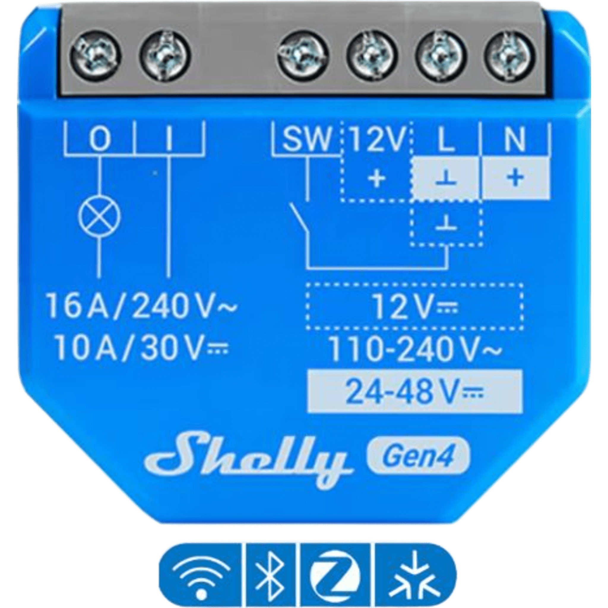 Relevador inalámbrico inteligente 16A, 110-240 V / 1  salida de contacto seco / compatible con asistente de voz Alexa, Google Home / Wifi 2.4