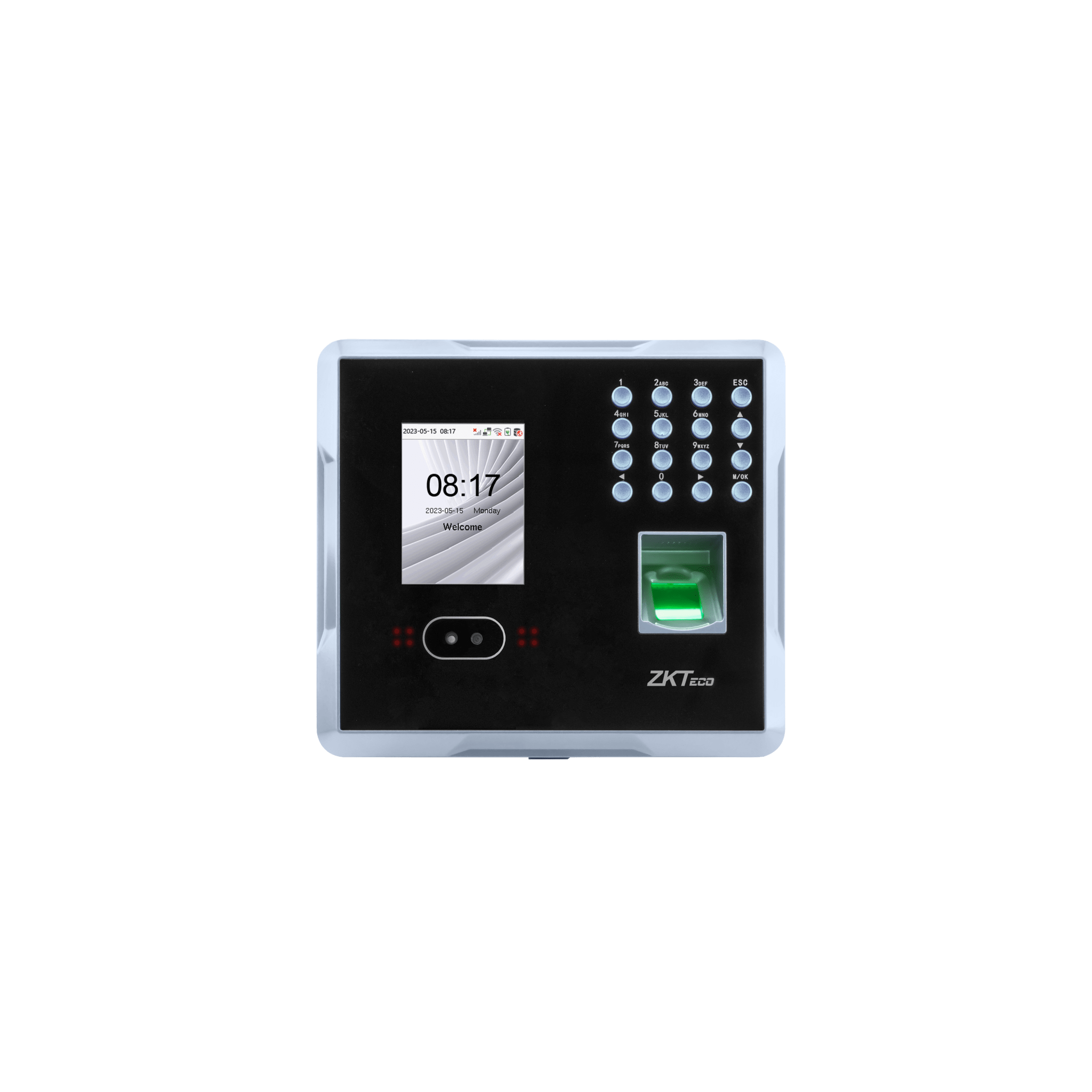 Terminal Multi-Biométrica de Asistencia y Control de Acceso / Reconocimiento Facial, Huella y Tarjeta / 2,000 Usuarios / 1,500 Rostros / 2,000 Huellas / 100,000 Eventos / TCP/IP Wi-Fi USB / ADMS / Pantalla 2.8" TFT