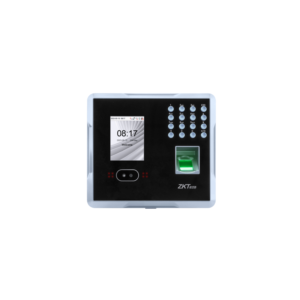 Terminal Multi-Biométrica de Asistencia y Control de Acceso / Reconocimiento Facial, Huella y Tarjeta / 2,000 Usuarios / 1,500 Rostros / 2,000 Huellas / 100,000 Eventos / TCP/IP Wi-Fi USB / ADMS / Pantalla 2.8" TFT