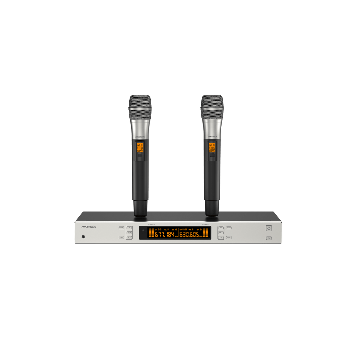Sistema de Micrófono Inalámbrico UHF / 2 Canales / 2 Micrófonos de Mano / Frecuencia 821-942 MHz / Distancia 100 m / Salida Balanceada y No Balanceada / Sincronización Infrarroja / Recepción True Diversity