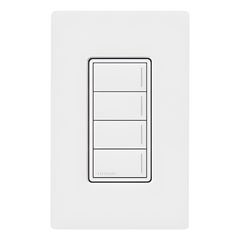Botonera híbrida Sunnata de 4 botones, dimmer y teclado integrados en un solo dispositivo, para sistema RadioRA 3