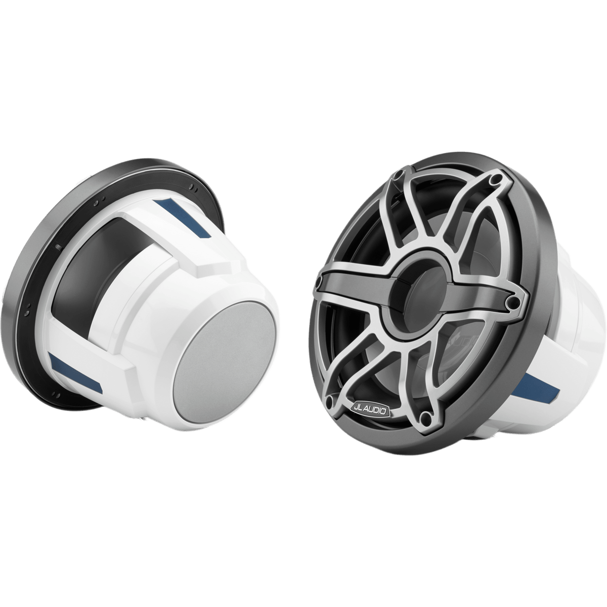 Subwoofer Náutico JL Audio M6 / 10" / Rejilla Deportiva de Titanio / 250 W RMS / Impedancia 4 &Omega; / Cono de Polipropileno Relleno de Mica / Montaje en Caja Sellada o con Puerto / Uso en Exteriores Náuticos