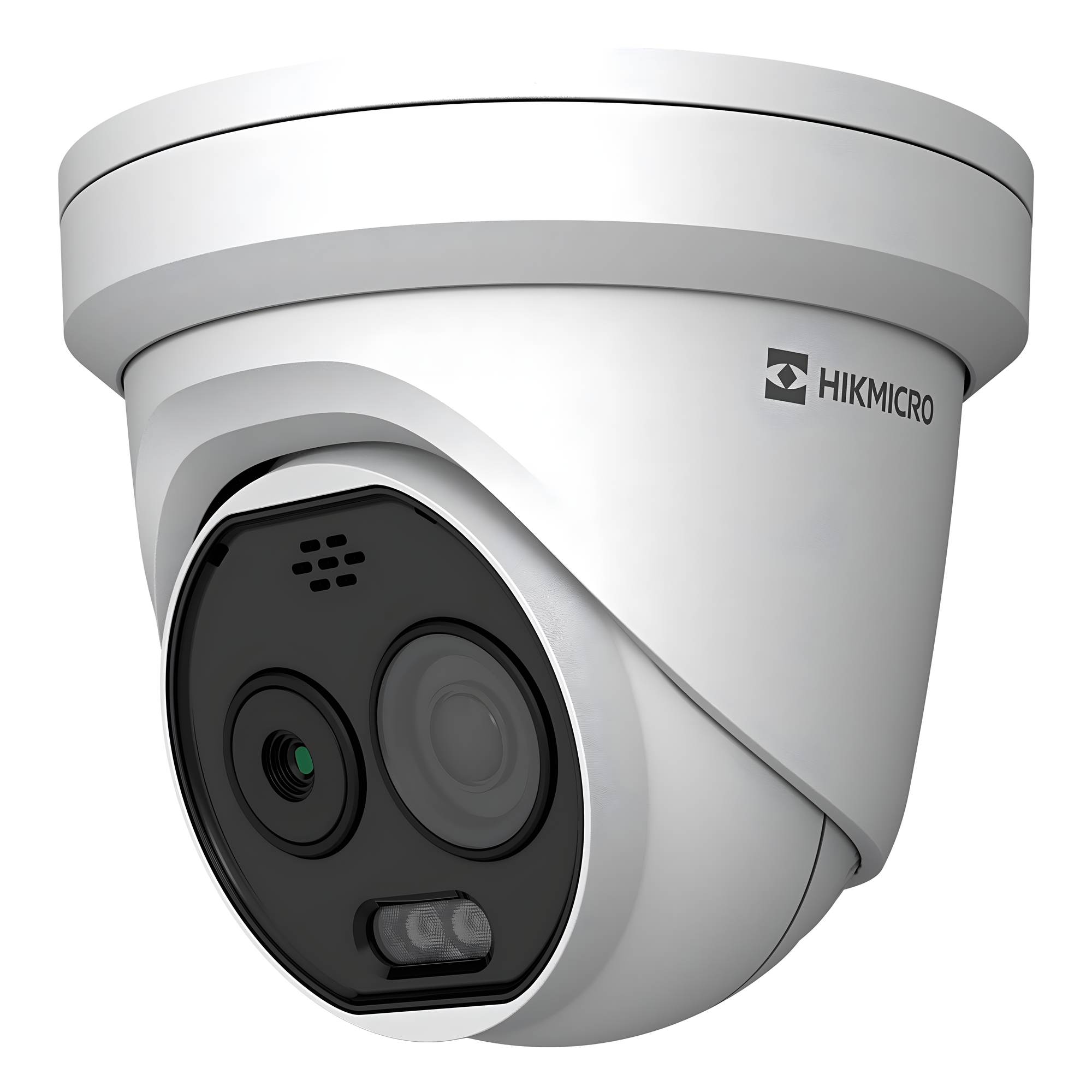 (HIKMICRO) Turret IP Bi-Espectral / Térmica (160 X 120 / 1.8 mm) + Óptica (5 MP / 2 mm ) / Rango: -20°C a 150°C / 8°C Tolerancia / VCA 3.0 (Vehiculo 60 Mts / Humano 20 Mts) / Detección de Fuego y Humo / IP67 / Dual Light /