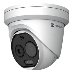 (HIKMICRO) Turret IP Bi-Espectral / Térmica (160 X 120 / 1.8 mm) + Óptica (5 MP / 2 mm ) / Rango: -20°C a 150°C / 8°C Tolerancia / VCA 3.0 (Vehiculo 60 Mts / Humano 20 Mts) / Detección de Fuego y Humo / IP67 / Dual Light /