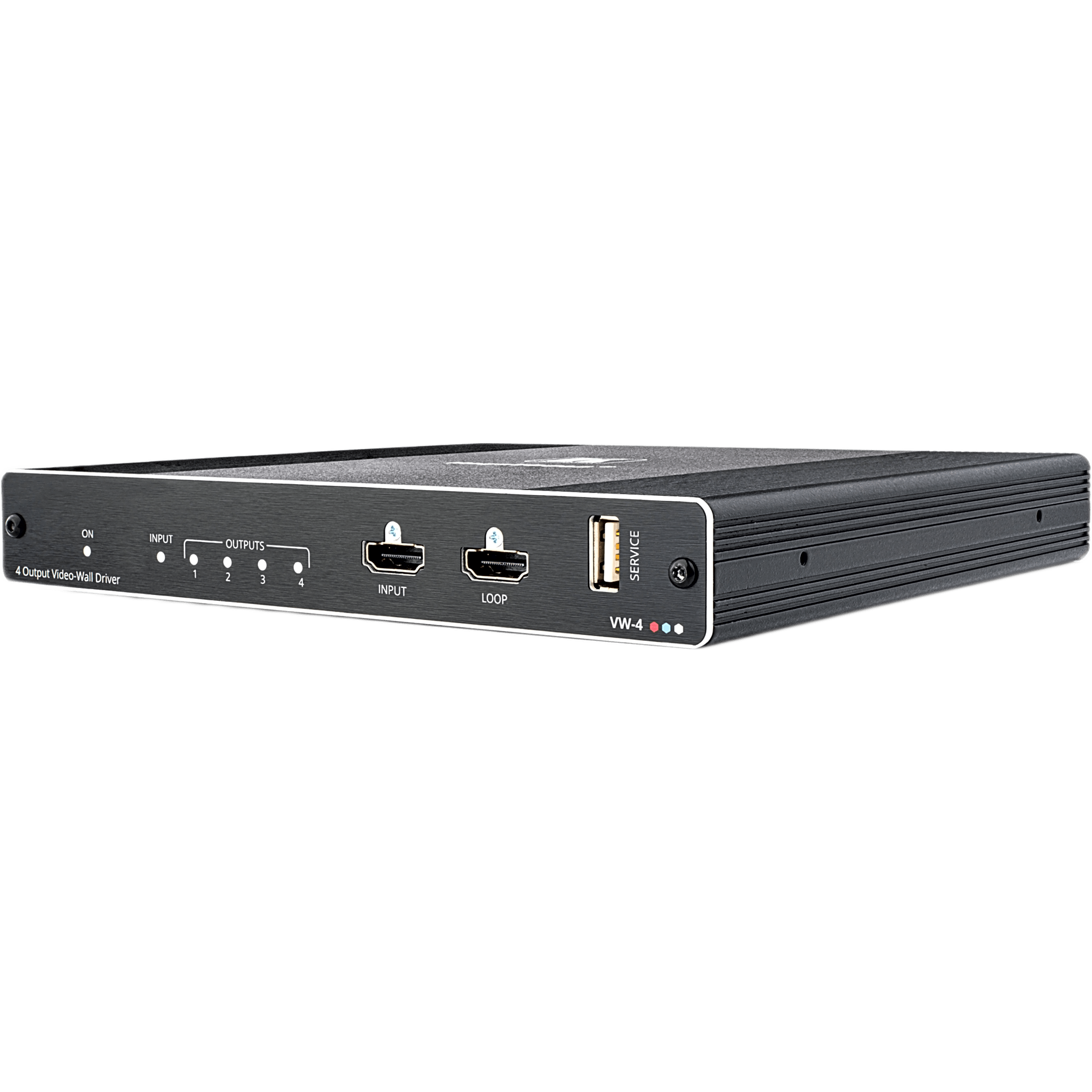 Controlador de Video Wall | 4 Salidas HDMI | 1 Entrada HDMI | 1 Salida HDMI Loop | Resolución Máxima de Entrada 4K@60Hz (4:4:4) | Resolución de Salida 1080p | HDCP 2.2 y 1.4 | Escalable hasta 64 Pantallas | Configuración v&iacu