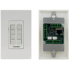 Botonera de Control 8 Botones | PoE | Puertos RS-232, RS-485, IR, Relés, GPI/O | K-NET | Programable con K-Config | Instalación en Caja 1-Gang