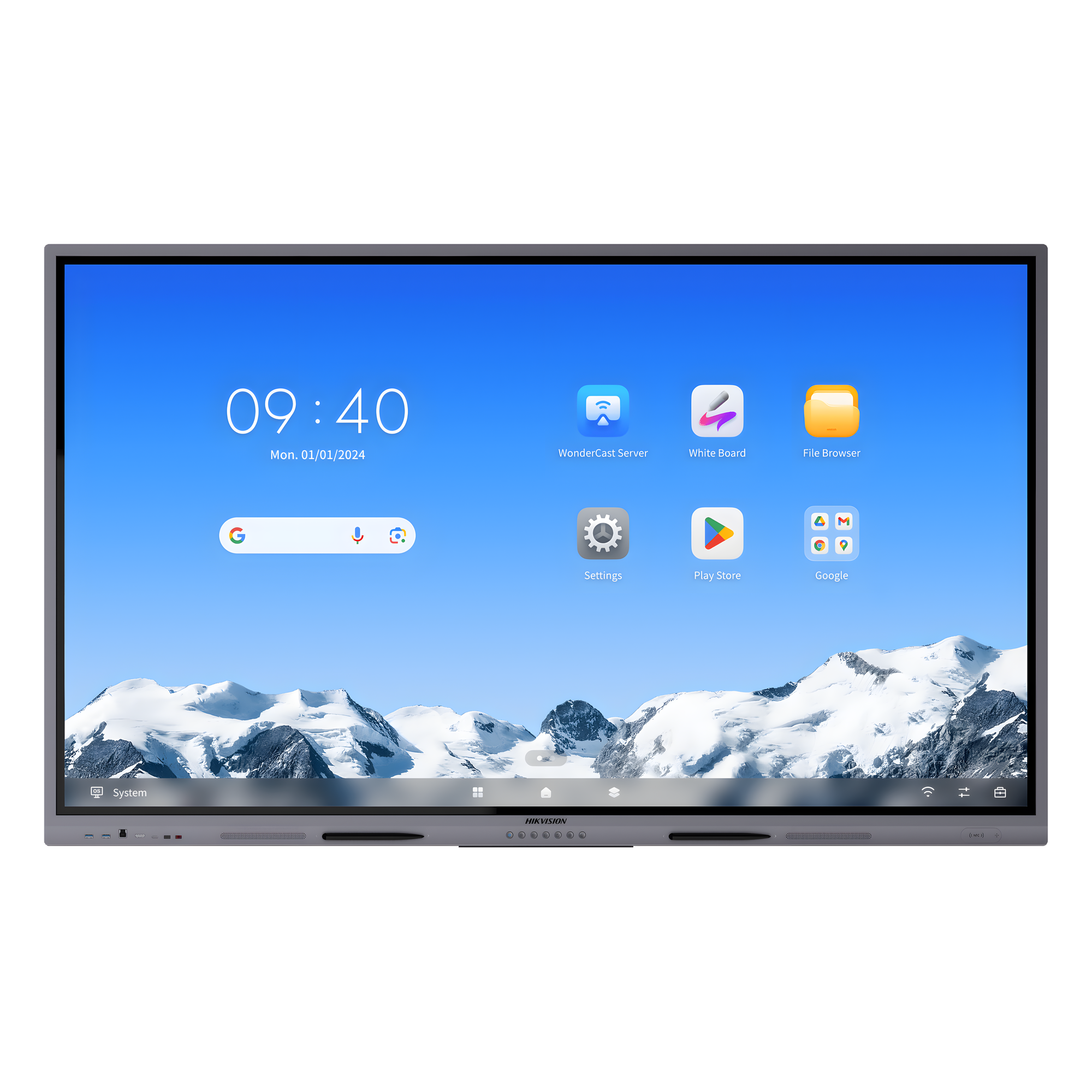 Pantalla Interactiva Touch de 86" Android 16 / Asistentes IA / Google Suite Preinstalado con Certificación EDLA / Resolución 4K / Bocinas Integradas / Entradas HDMI y VGA / Incluye 2 Lápices para Escribir