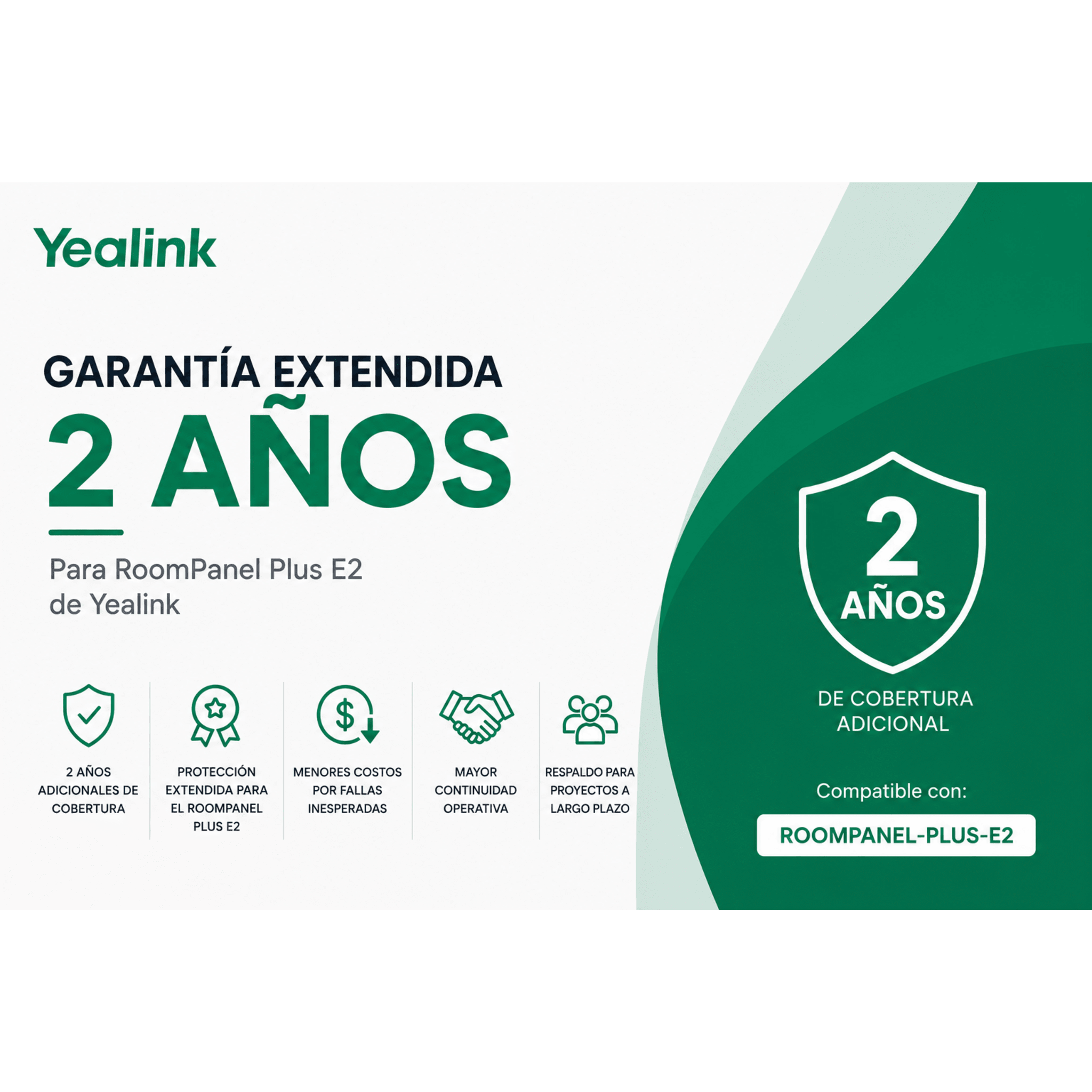 Garantia Extendida de 2 Años para RoomPanel Plus E2 de Yealink
