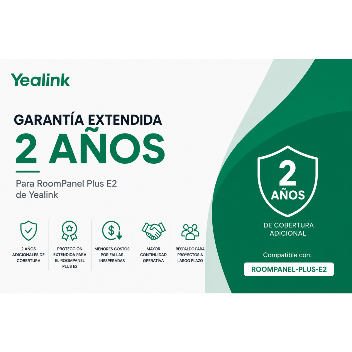 Garantia Extendida de 2 Años para RoomPanel Plus E2 de Yealink