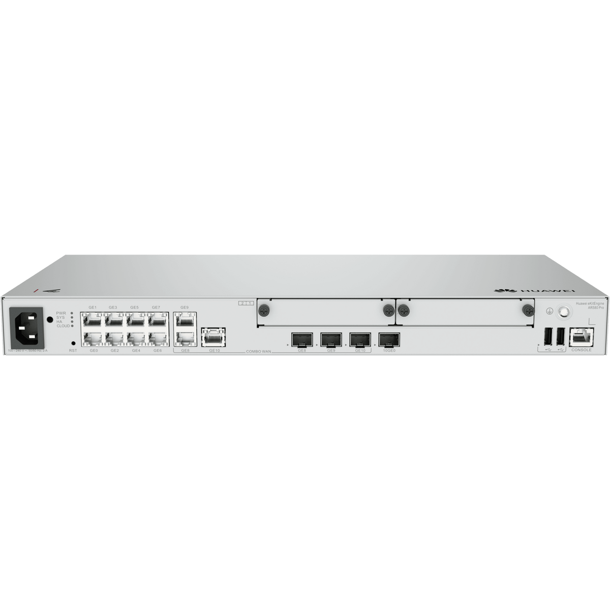 Router Empresarial / LAN: 1 SFP+ & 8×GE / WAN: 1 × SFP+ & 2×GE / 500 Usuarios / 128 APs Gestionables / 1,000 Túneles IPsec / 3 Gbps / Firewall NGFW IPS Antivirus