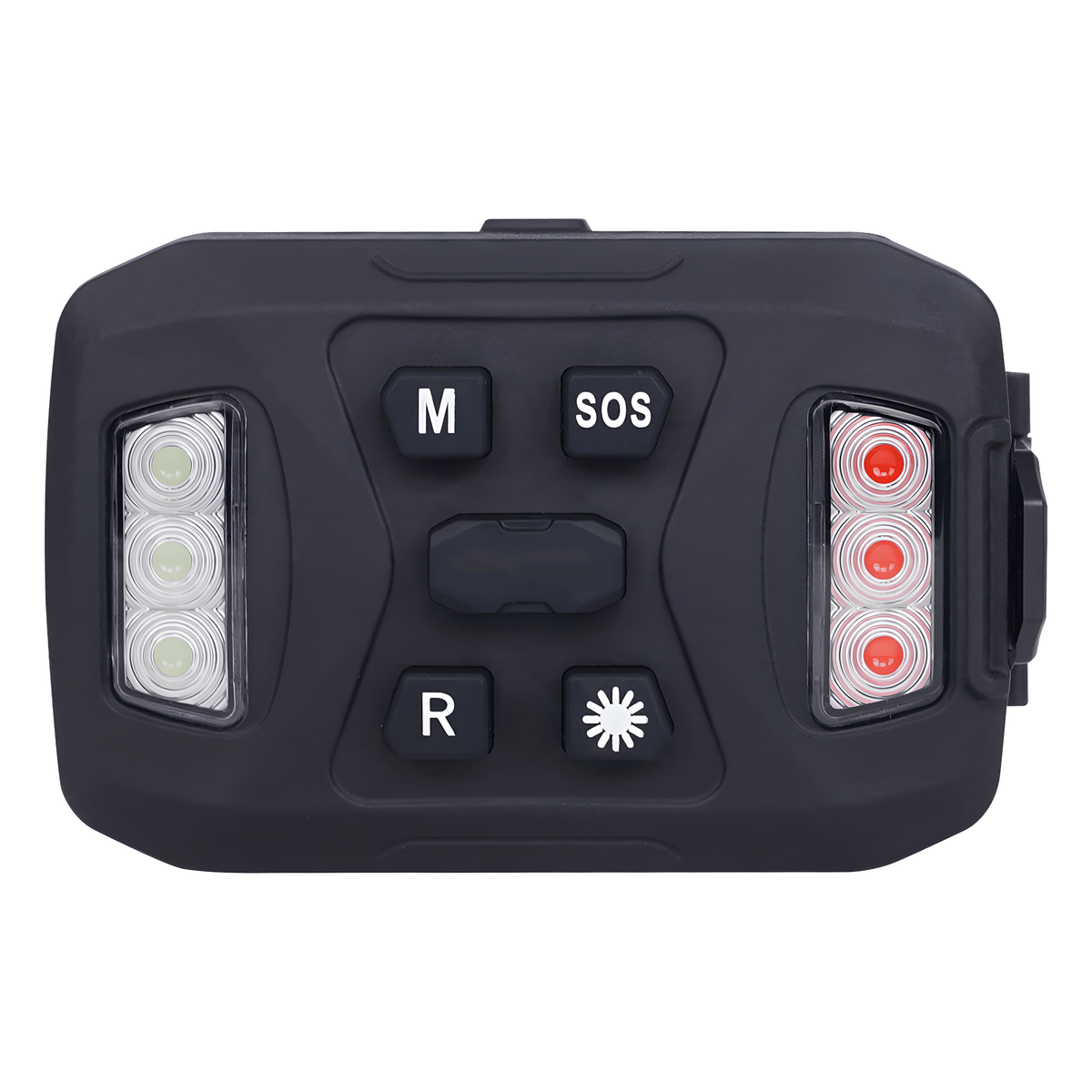 Luz Auxiliar Recargable, 26 LEDs, Rojo/Azul/Blanco, Incluye Clip y Base Magnética
