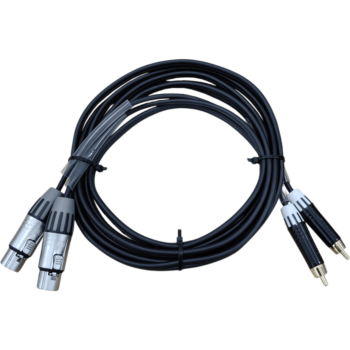 Cable de Audio | 2 XLR Hembra a 2 RCA Macho | Longitud 3m | Conector Seetronic MT380 - SCMF3