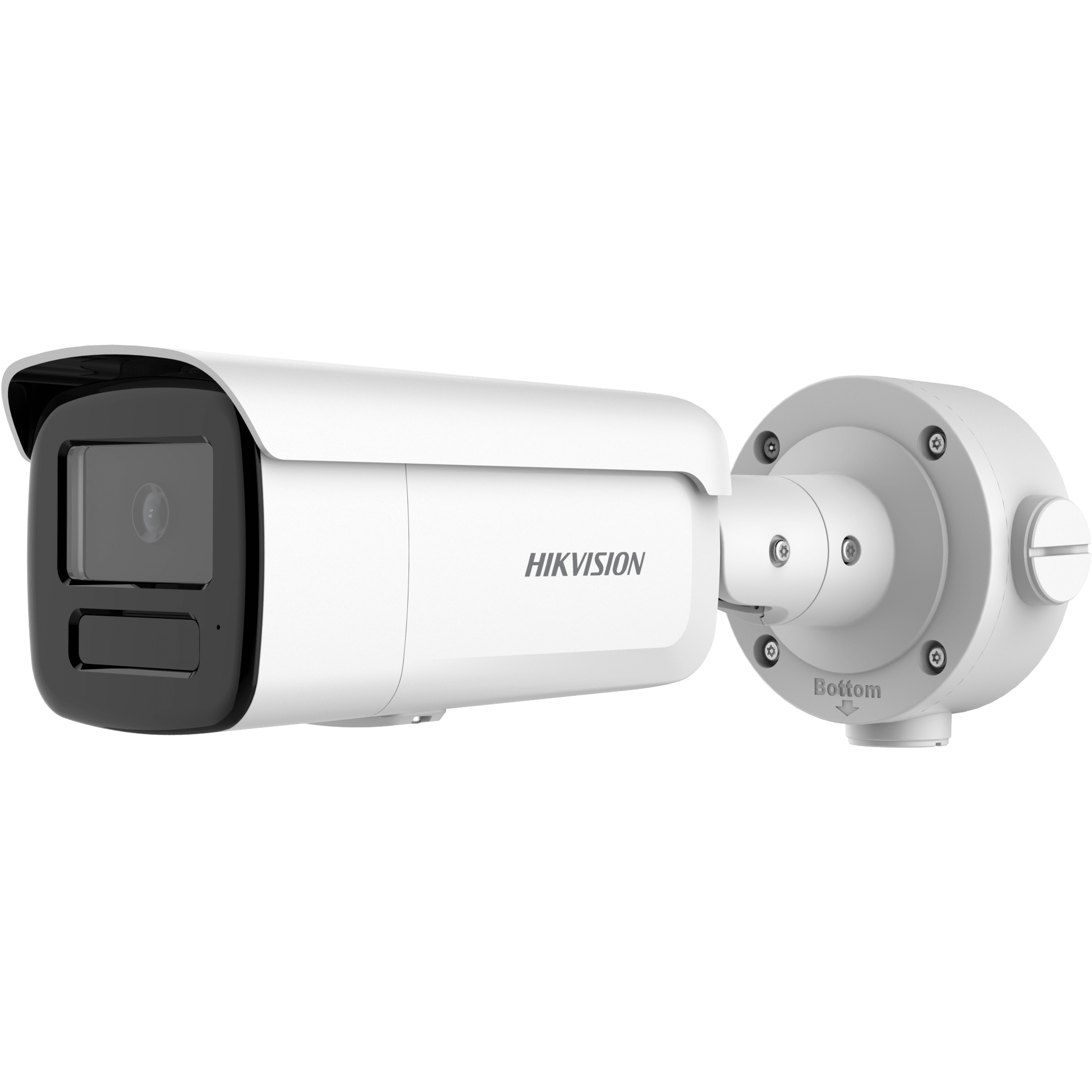 Cámara Bullet IP 4 Megapixel (2688 × 1520) / WDR 120 dB / EXIR IR 60-90 m (196.9-295.3 ft) / Clasificación IA Humano-Vehiculo / Audio Bidireccional / IP67 IK10 / H.265+
