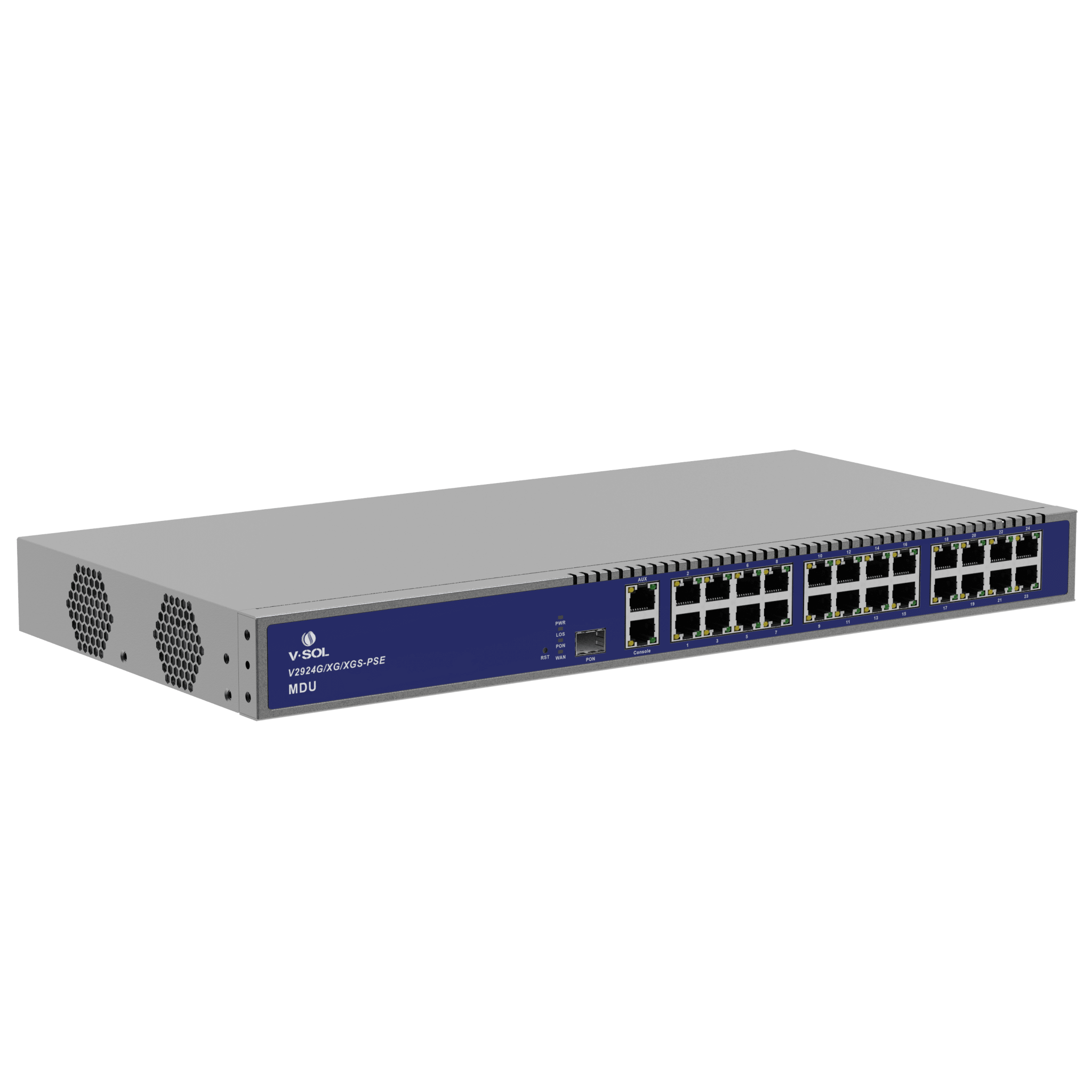 MDU Triple-mode PON (GPON/XGPON/XGSPON) / 24 Puertos PoE 802.3at Gigabit /  1 Puerto PON