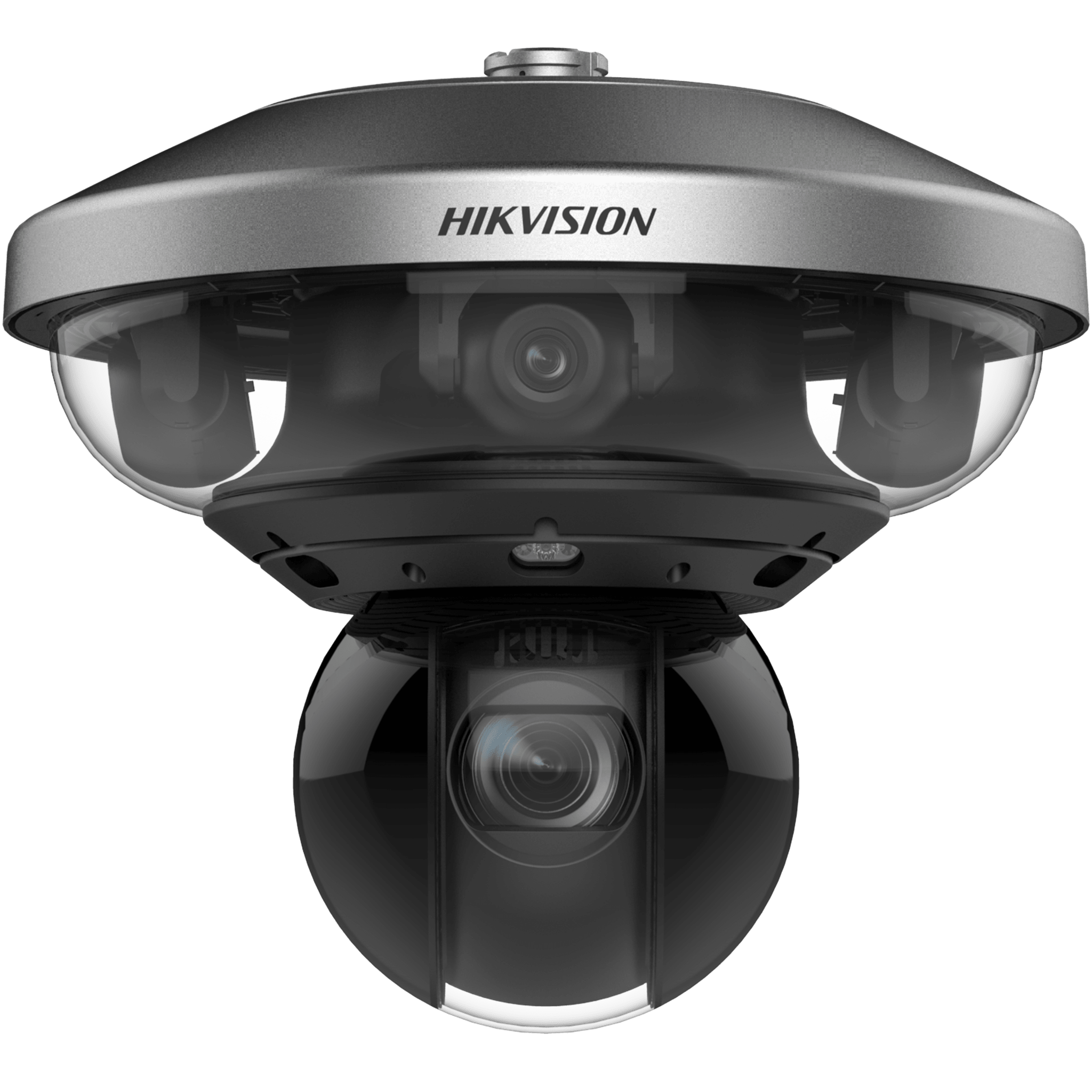 PanoVu Series / 1 PTZ 40X Zoom (4 Megapixel) + 4 Lentes 2.8 mm (360° / 32 Megapixel) / Posicionamiento 3D / Autoseguimiento 3.0 / Deep Learning / IP67 / IK10 / WDR 120 dB / Micro SD