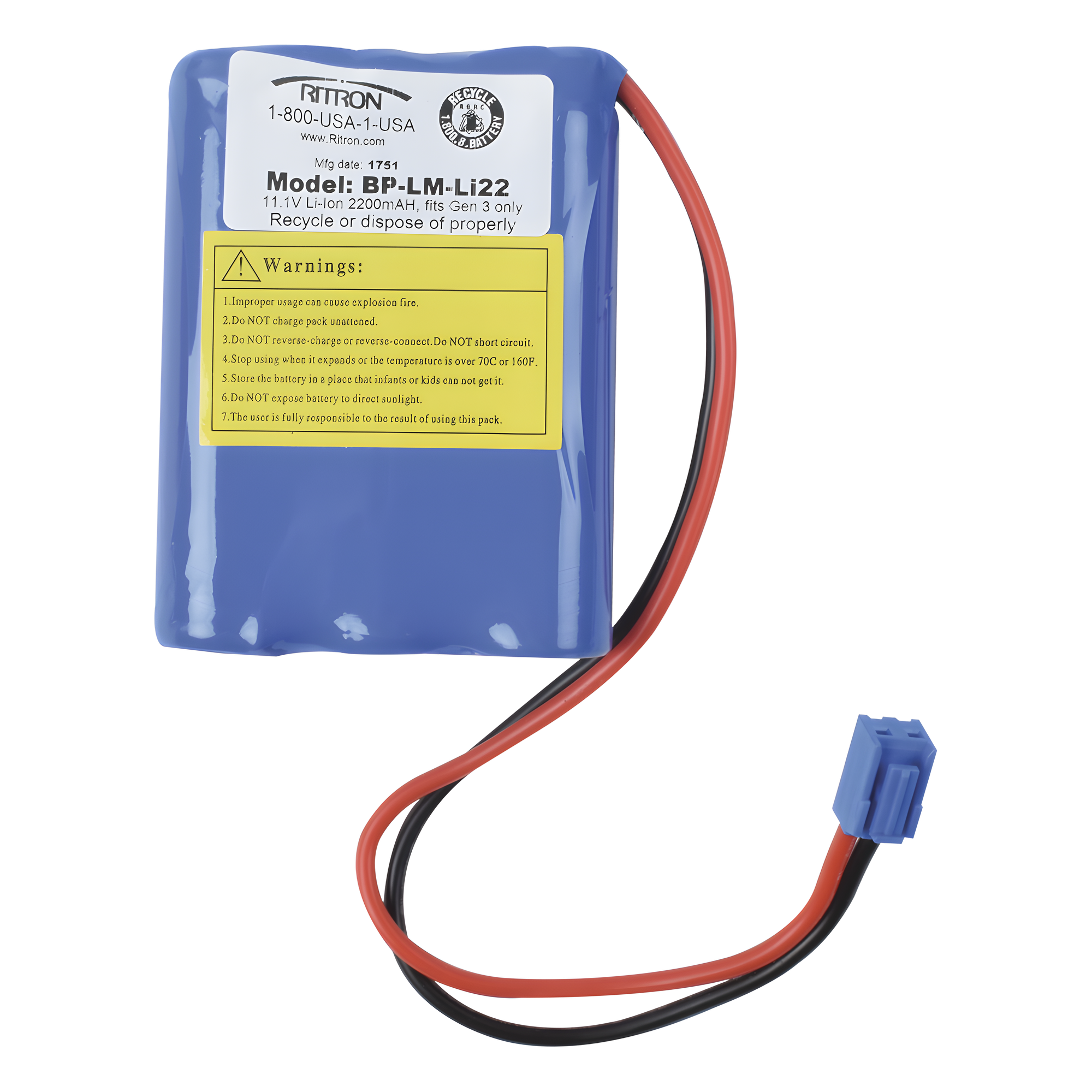 Batería recargable 11.1 V 2200 mAh Li-Ion