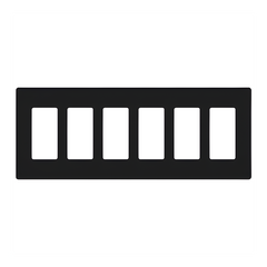 Placa de pared de 6 espacios para atenuadores e interruptores Lutron, línea Designer Satin Colors