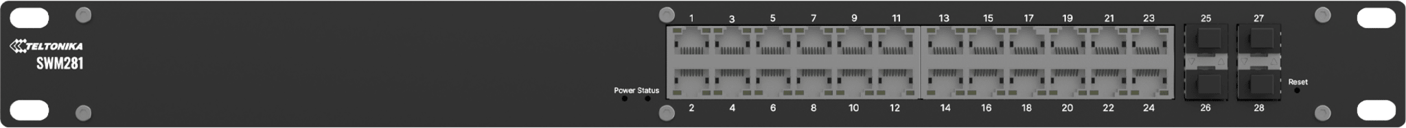 Switch Administrado L2+, 24 Puertos Gigabit Ethernet, 4 Puertos SFP, Ancho de Banda 56 Gbps, IP30, Rack Mount, PROFINET Opcional, TSWOS